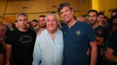 Ameal y Pergolini, anoche en Boca. Ameal y Pergolini, anoche en Boca.