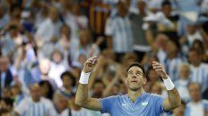 Del Potro celebra el punto obtenido para empardar la serie ante los croatas. Del Potro celebra el punto obtenido para empardar la serie ante los croatas.