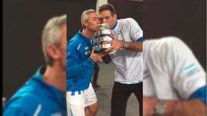 Diego junto a Del Potro. Diego junto a Del Potro.