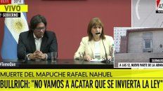 sobre la muerte de nahuel y las tomas mapuches bullrich aseguro: llevamos adelante una accion legitima, enmarcada en la ley sobre la muerte de nahuel y las tomas mapuches bullrich aseguro: llevamos adelante una accion legitima, enmarcada en la ley