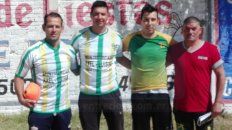 Carlos Herlein, ayudante; Mariano Sabadia, director técnico; Rafael Nade, preparador físico y Gabriel Almada, colaborador. Carlos Herlein, ayudante; Mariano Sabadia, director técnico; Rafael Nade, preparador físico y Gabriel Almada, colaborador.
