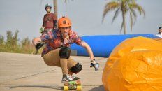 Juan Pablo Pared dobla pegado al inflable. Juan Pablo Pared dobla pegado al inflable.