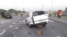 violento choque con lesionados en el acceso norte violento choque con lesionados en el acceso norte