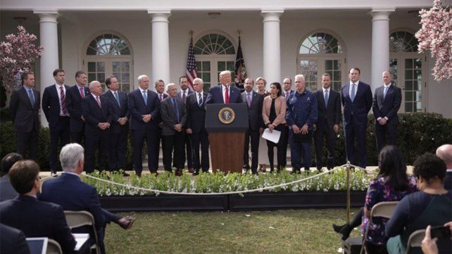 El presidente Donald Trump anunció las medidas contra el coronavirus en la Casa Blanca.
