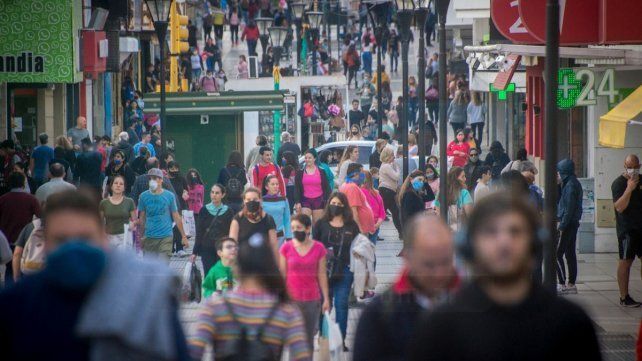 La peatonal de Paraná, este martes por la tarde.