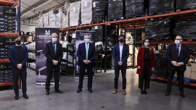 Alberto Fernández visitó una fábrica en la provincia de Buenos Aires.