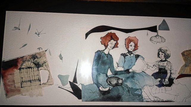 En "Una casa de provincia" combina elementos del dibujo arquitectónico y el croquis con la figura humana