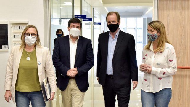 Paira, Arroyo, Bordet y Stratta, en el CPC. (Foto: Prensa Gobierno de Entre R&iacute;os)