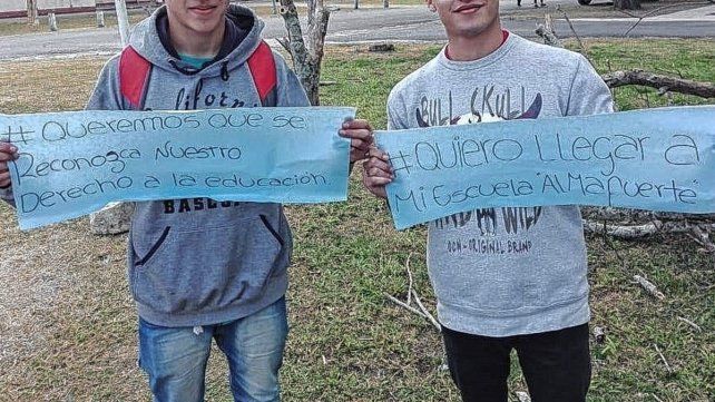 El reclamo por el transporte hacia la escuela Almafuerte es histórico.