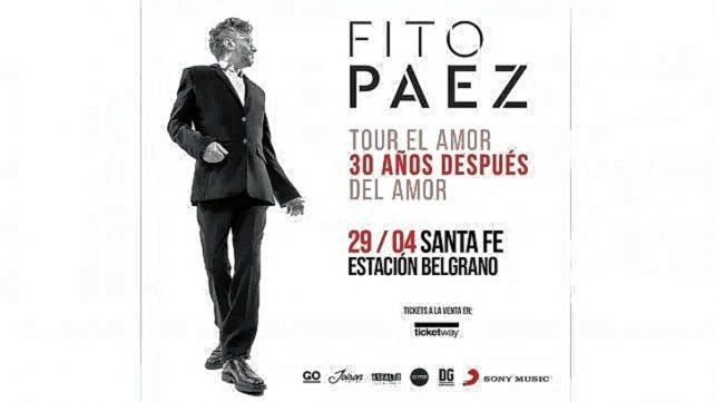 Fito Páez se presentará en la Estación Belgrano el sábado 29 de abril a las 21 en el marco del tour El amor 30 años después del amor. Entradas a la venta