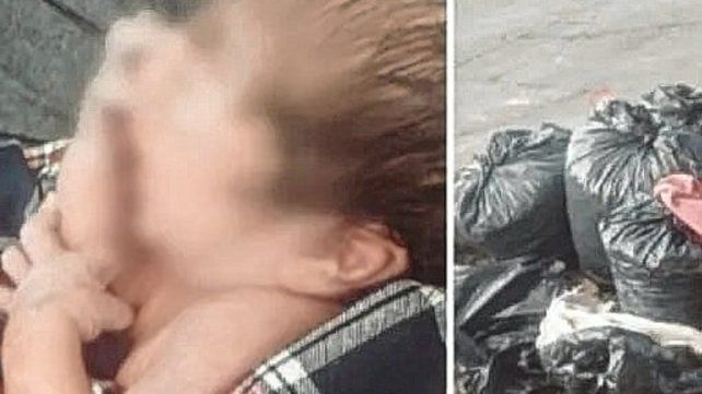 La beba fue hallada de manera circunstancial por un ciclista dentro de una bolsa de basura lista para ser llevada por el camión recolector de residuos