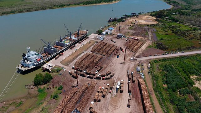 Puerto Ibicuy, uno de los puntos por los que sale mercadería al exterior.