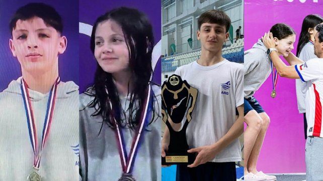 Santiago Viñiesky, Victoria Maier, Vittorio Benítez Rotta y Catalina Micheloud representaron a Entre Ríos en el Sudamericano Infantil de natación. Santiago Viñiesky, Victoria Maier, Vittorio Benítez Rotta y Catalina Micheloud representaron a Entre Ríos en el Sudamericano Infantil de natación.