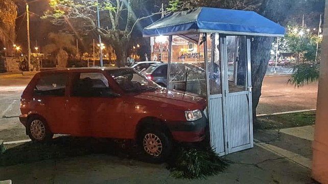 El daño que sufrió la garita el año pasado.