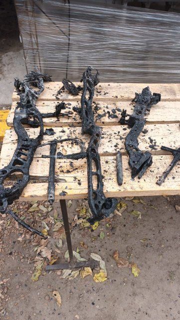 Los arcos quemadas tras el incendio. Los arcos quemadas tras el incendio.