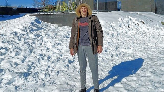 Mateo VIncintorio en Madrid, donde busca su primera experiencia en el básquet europeo.