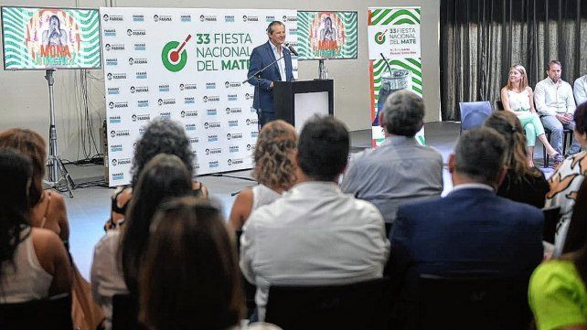 El intendente de Paraná, Adán Bahl, habló durante el lanzamiento de la 33º edición de la Fiesta del Mate, que tendrá como figuras principales a Abel Pintos, Miranda y La Mona Giménez  