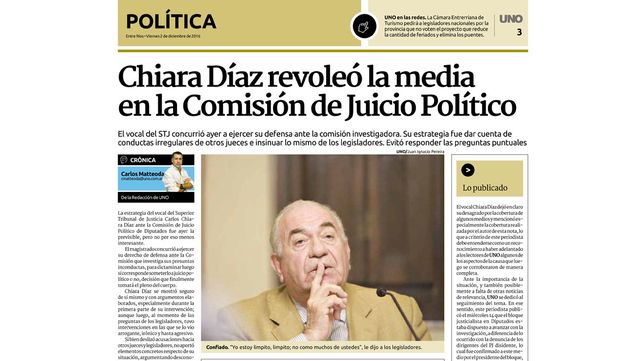 Estrategia. Inicialmente Chiara Díaz embistió contra los legisladores y otros miembros del Superior. Estrategia. Inicialmente Chiara Díaz embistió contra los legisladores y otros miembros del Superior.