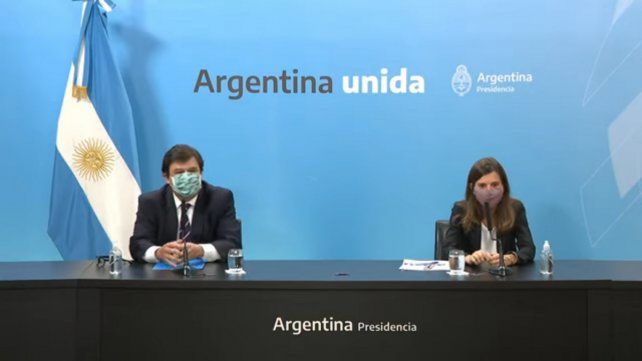 Meoni y Raverta dieron detalles del anuncio del bono hecho más temprano por el Presidente.