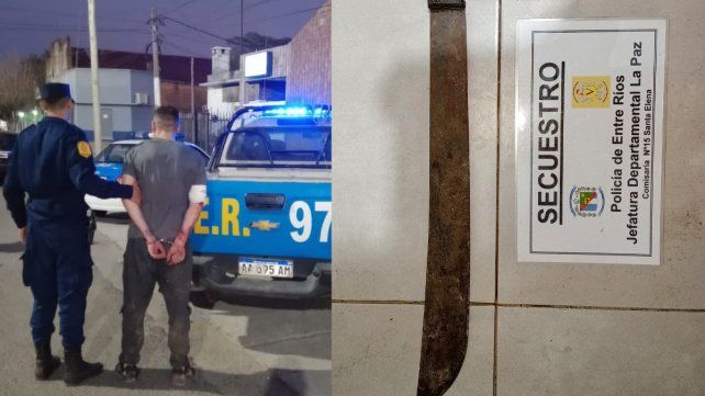 Violento amenazó con un machete a su ex, a su acompañante y a dos policías en Santa Elena. Violento amenazó con un machete a su ex, a su acompañante y a dos policías en Santa Elena.
