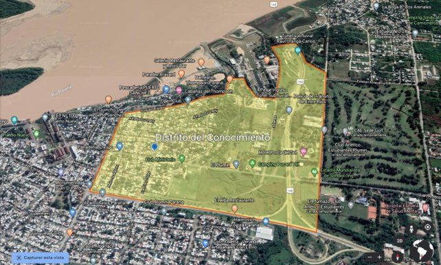 El mapa del Distrito del Conocimiento que le presentaron a la funcionaria de Nación.