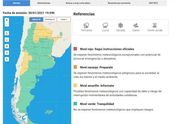 A pesar de lo inestable y lluvioso del pron&oacute;stico, no hay alerta para Entre R&iacute;os.