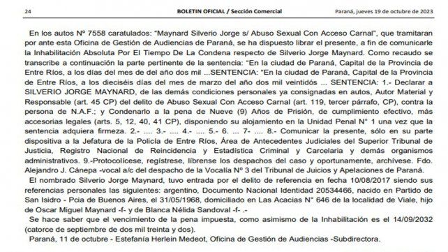 Confirman la condena por abuso sexual a Jorge Silverio Maynard. Confirman la condena por abuso sexual a Jorge Silverio Maynard.