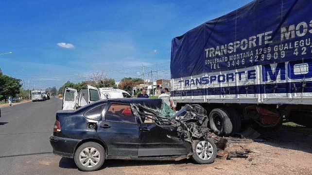 El choque se produjo en el ingreso a Concordia.