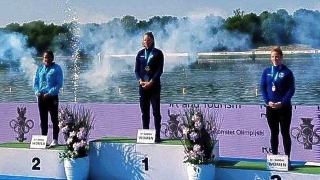 Magdalena Garro, en el podio. Magdalena Garro, en el podio.