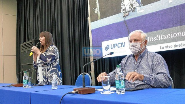 Secretaria gremial de UPCN, Carina Dominguez y José Allende, Secretario General del sindicato.