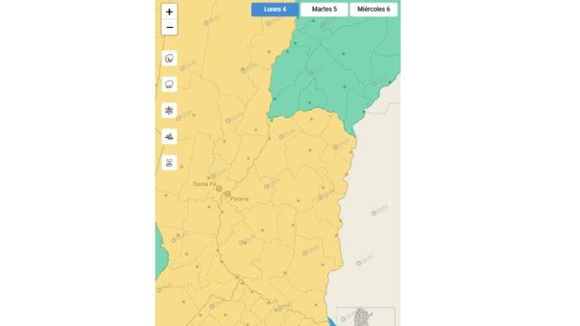 Los 17 departamentos de Entre Ríos están incluidos en la advertencia amarilla que emite el Servicio Meteorológico Nacional (SMN) Los 17 departamentos de Entre Ríos están incluidos en la advertencia amarilla que emite el Servicio Meteorológico Nacional (SMN)