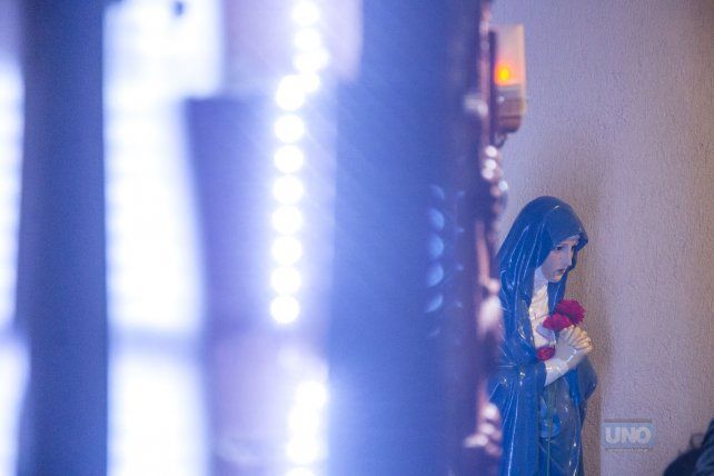 La estatua de la virgen en Santa Teresita. Foto UNO Mateo Oviedo.