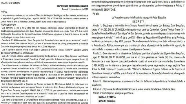 El decreto contra el agente condenado por violación se conoció el 12 de abril de este año.