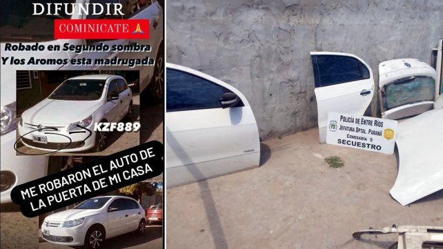 Este viernes fue hallado el auto desarmado en el fondo de una casa.