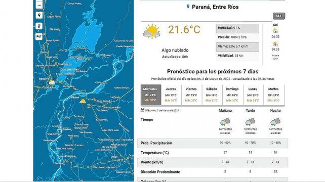 La lluvia podría repetirse durante este miércoles e incluso el jueves