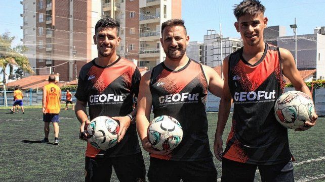 Pablo Comas, Jorge Falcón y Lucio Rodríguez, integrante del staff de GeoFut