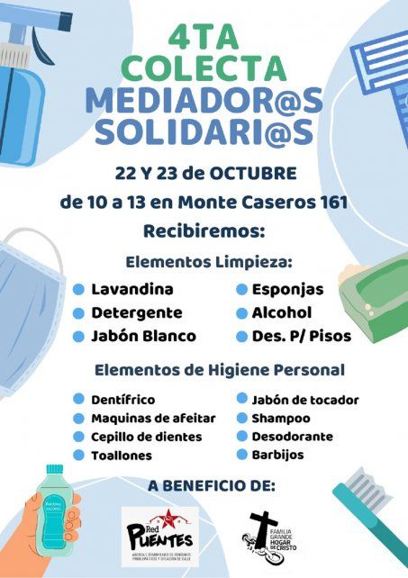 El afiche de la colecta que hizo circular la Defensoría del Pueblo de Paraná.