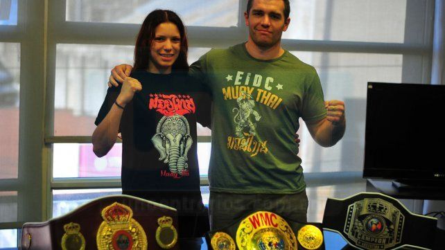 Cosnard y Preisz con los cintos ayer en UNO.