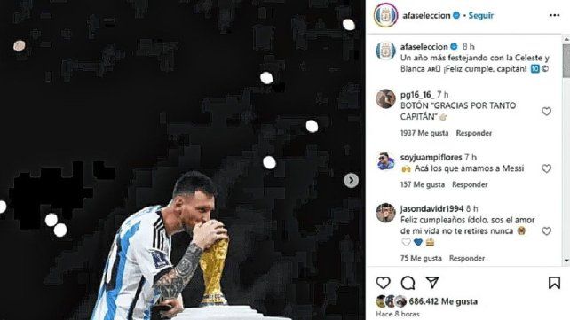 AFA le deseó un Feliz Cumpleaños a Lionel Messi. AFA le deseó un Feliz Cumpleaños a Lionel Messi.