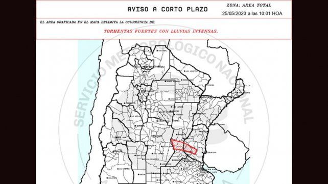 Alerta por lluvias y tormentas para cuatro departamentos entrerrianos