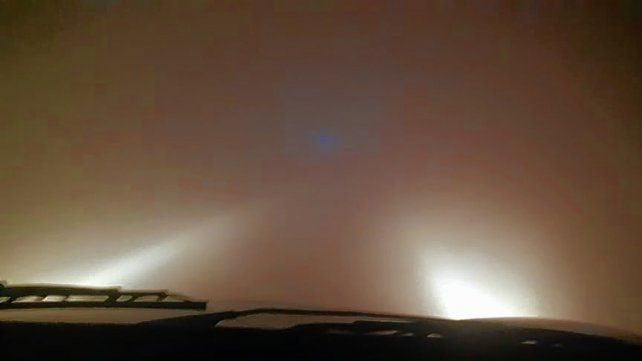 Así era la visibilidad debido al humo en Zárate-Brazo Largo a las 5.30 de este domingo.