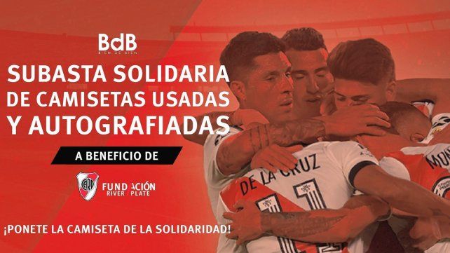 Fundación River organizó una subasta de camisetas.