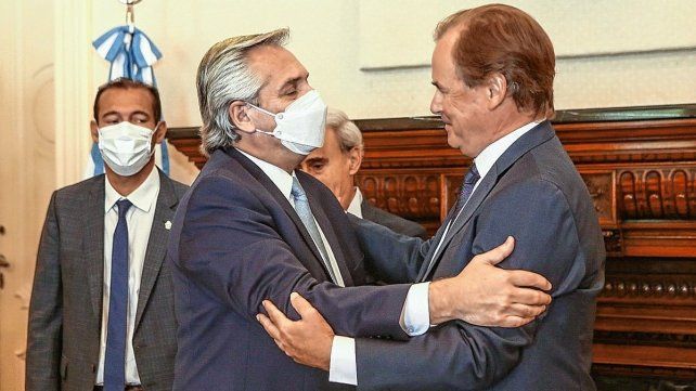 Gustavo Bordet participó de una reunión con el presidente Alberto Fernández antes de exponer en Diputados sobre el acuerdo con el FMI.