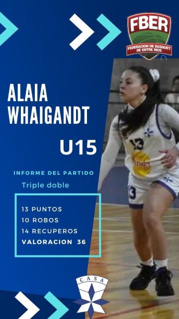 Alaia Whaigandt, jugadora del Club Atlético San Agustín Alaia Whaigandt, jugadora del Club Atlético San Agustín