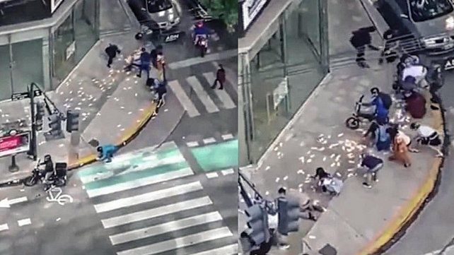 Lluvia de billetes en Belgrano: intentaron robarle 7 millones de pesos y el dinero voló por el aire