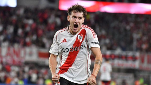 El grito de desahogo de Colidio tras el gol que le dio la victoria a River. El grito de desahogo de Colidio tras el gol que le dio la victoria a River.