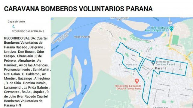 En su día bomberos voluntarios realizarán una caravana por Paraná