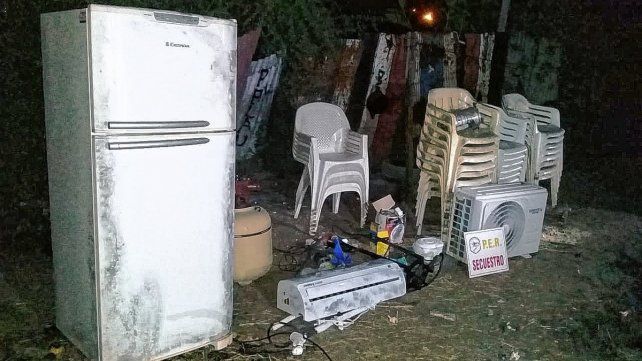 El stock de electrodomésticos y objetos robado de la quinta fue secuestrado