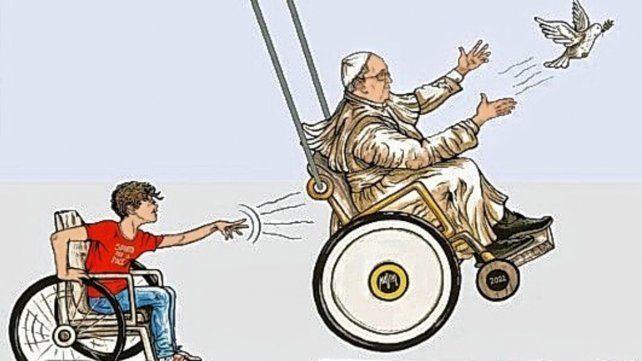 El artista callejero Mauro Pallotta conocido como Maupal, le regaló al Papa Francisco para su 86 cumpleaños un nuevo mural