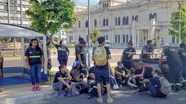 Recicladores del Paraná se reunieron en Plaza Mansilla.